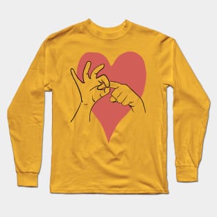 Love gesture - naughty valentines gift rude - light colour Long Sleeve T-Shirt